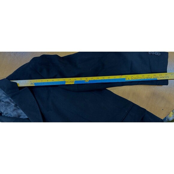 Rialto Men’s Italian Wool Cashmere 40 R Long Black Overcoat - Picture 12 of 13